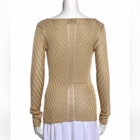 L’Academie Mavis Ribbed Knit Gold Sweater - Picture 10 of 13